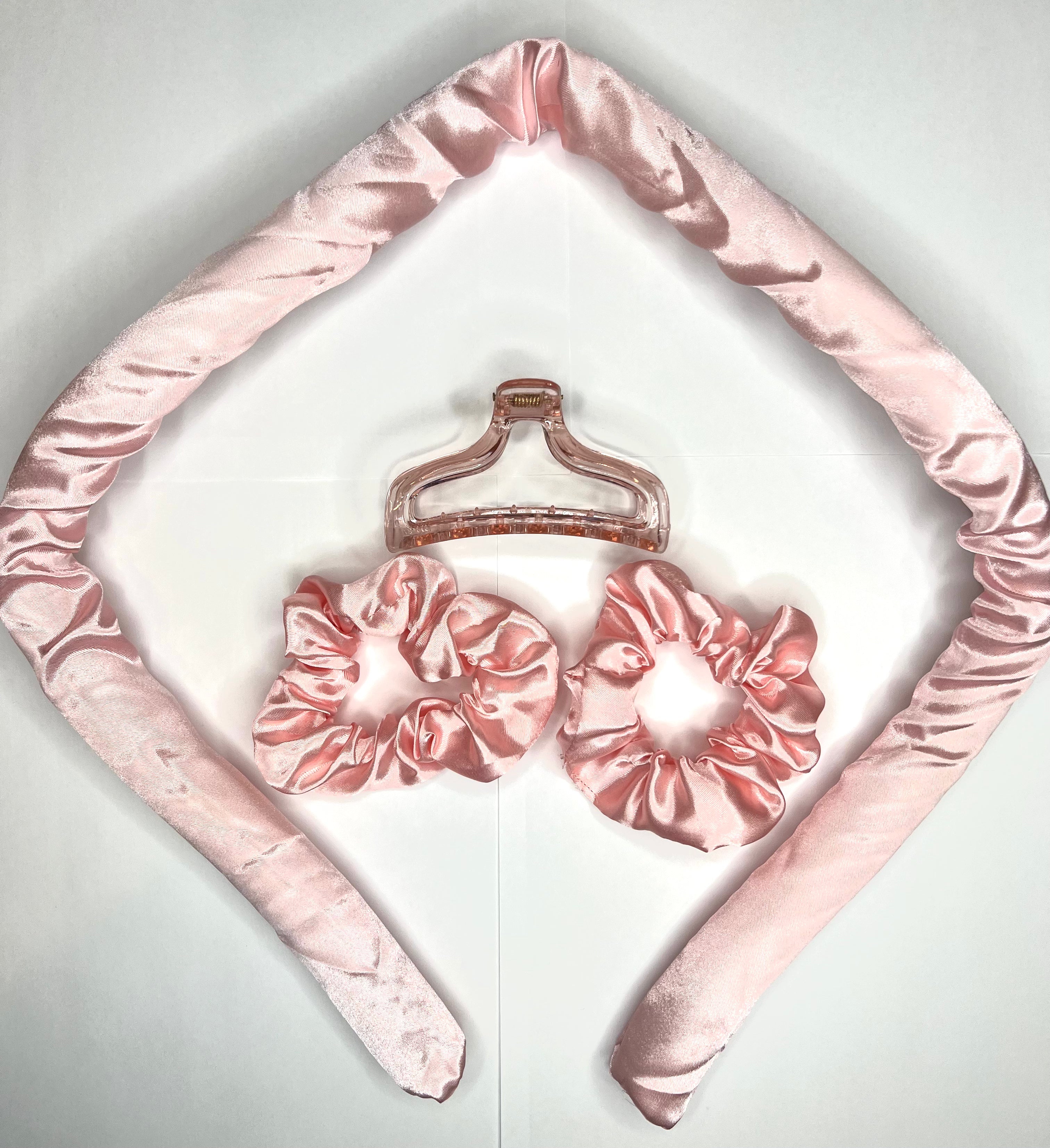 Pink Heatless Hair Curler Set