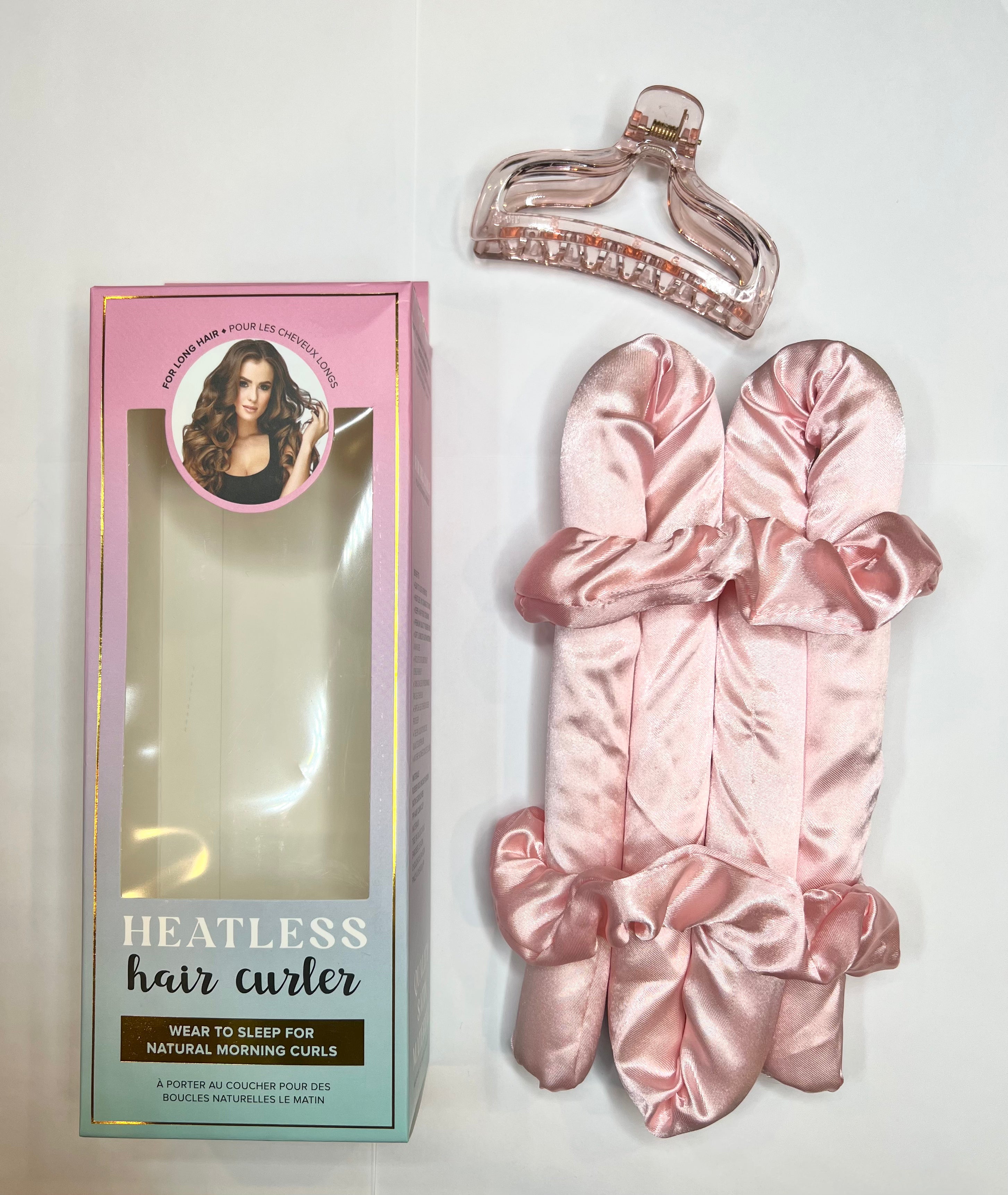 Pink Heatless Hair Curler Set